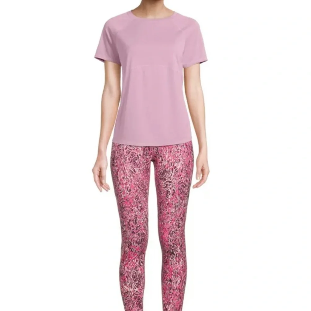 2/$25 NEW AVIA FASHION PERFORMANCE LEGGINGS - PINK size 1X - Picture 2 of 4